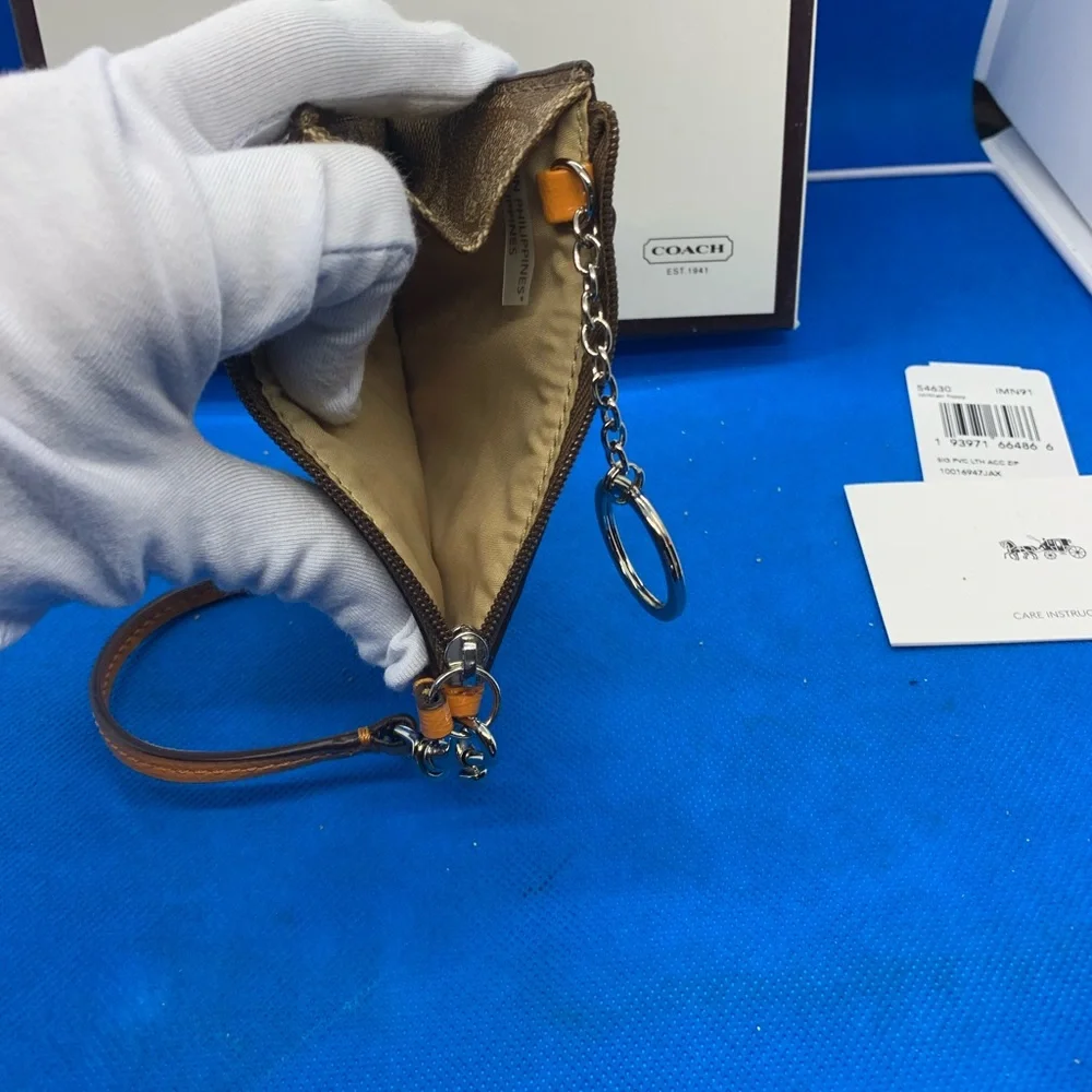 Coach signature key pouch key fob ID wallet type‎ credit card money holder